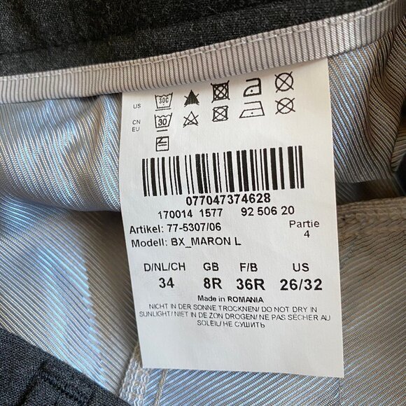 BRAX BNWT 26x32 Gray "Maron" Pants Straight Leg - Picture 7 of 7